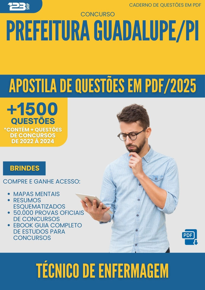 Apostila de Questões para Concurso Tecnico De Enfermagem da Prefeitura Guadalupe Pi 2025 - Mais de 1.500 Questões