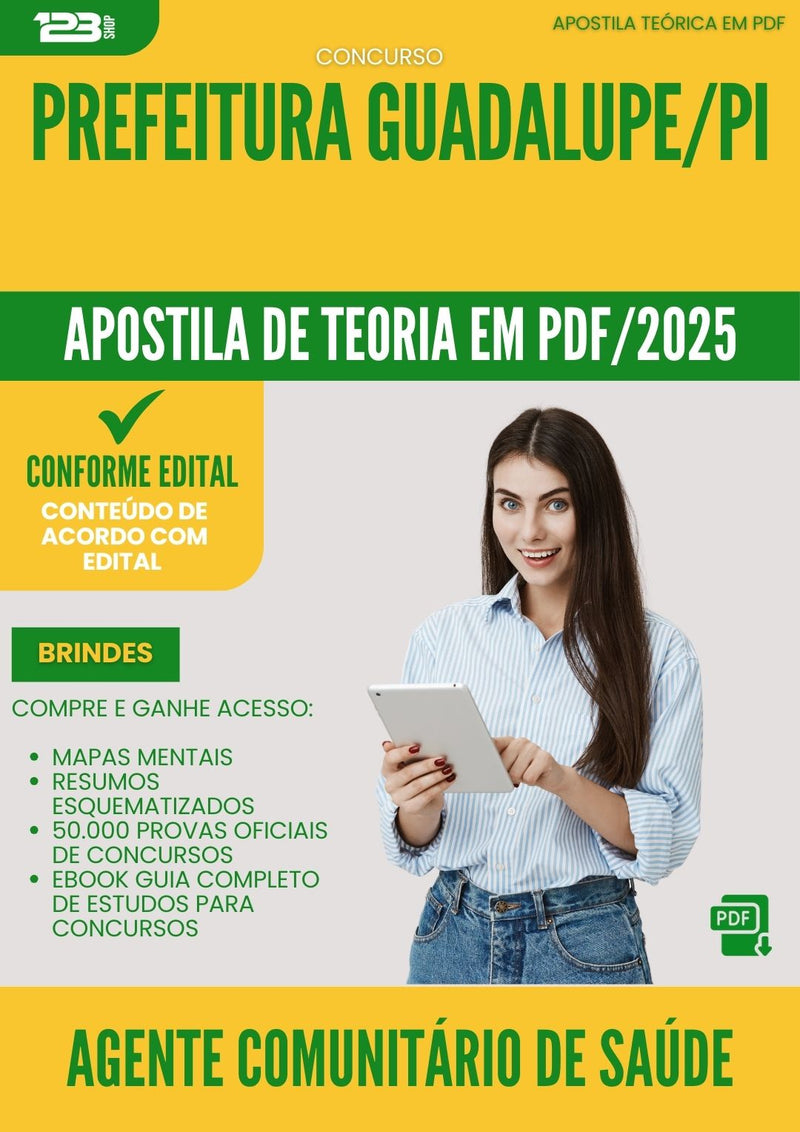 Apostila Teórica para Concurso Agente Comunitario De Saude da Prefeitura Guadalupe Pi 2025 - Conteúdo de Acordo com Edital